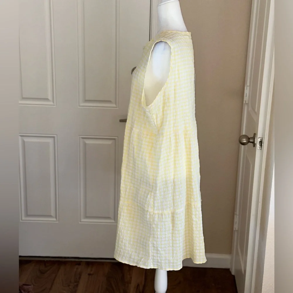 Chloe + Rene Yellow Plaid Dress Size XL - Picture 6 of 11